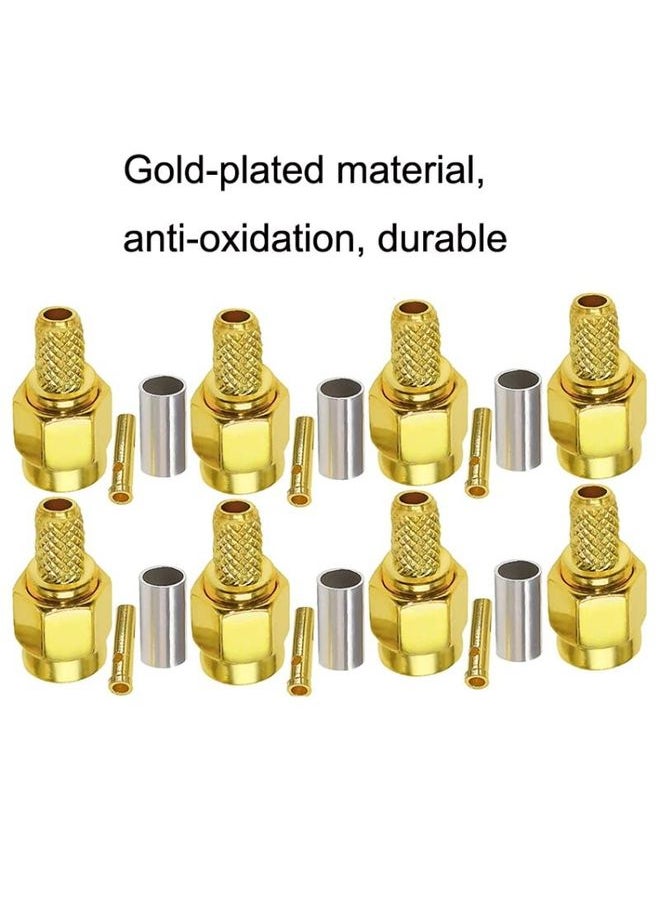 10pcs SMA Female Plug Connector Crimp For RG58 / LMR195 / RG142 / RG400