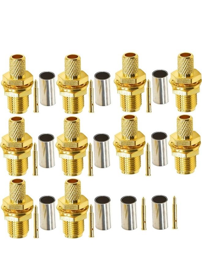 10pcs RP SMA Female Plug Connector Crimp For RG58 / LMR195 / RG142 / RG400