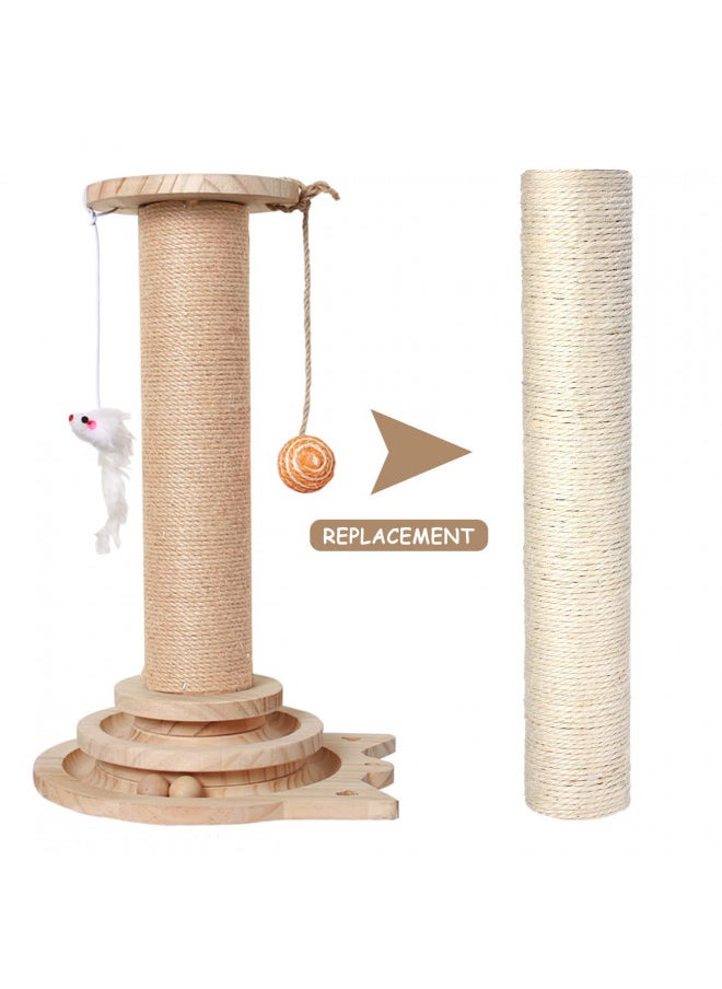 PowerKing Natural Sisal Replacement Scratching Post, 15.7'' 2 Pieces M8 Cat Scratch Post Refill Pole Parts for Refurbishment, Include Screws (White)