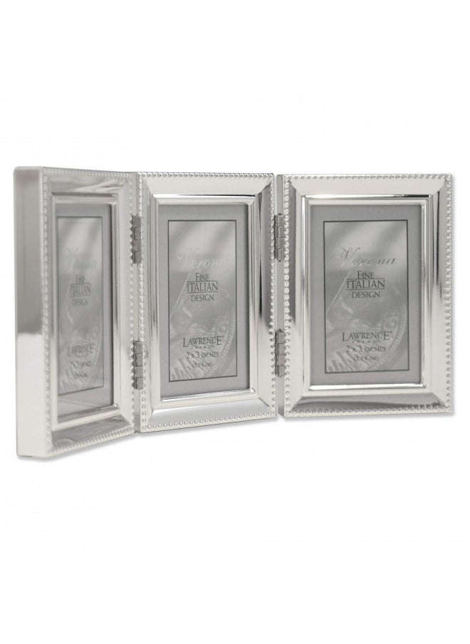 Lawrence Frames - 11623T Lawrence Metals Frame, 2.5x3.5 Triple, Silver