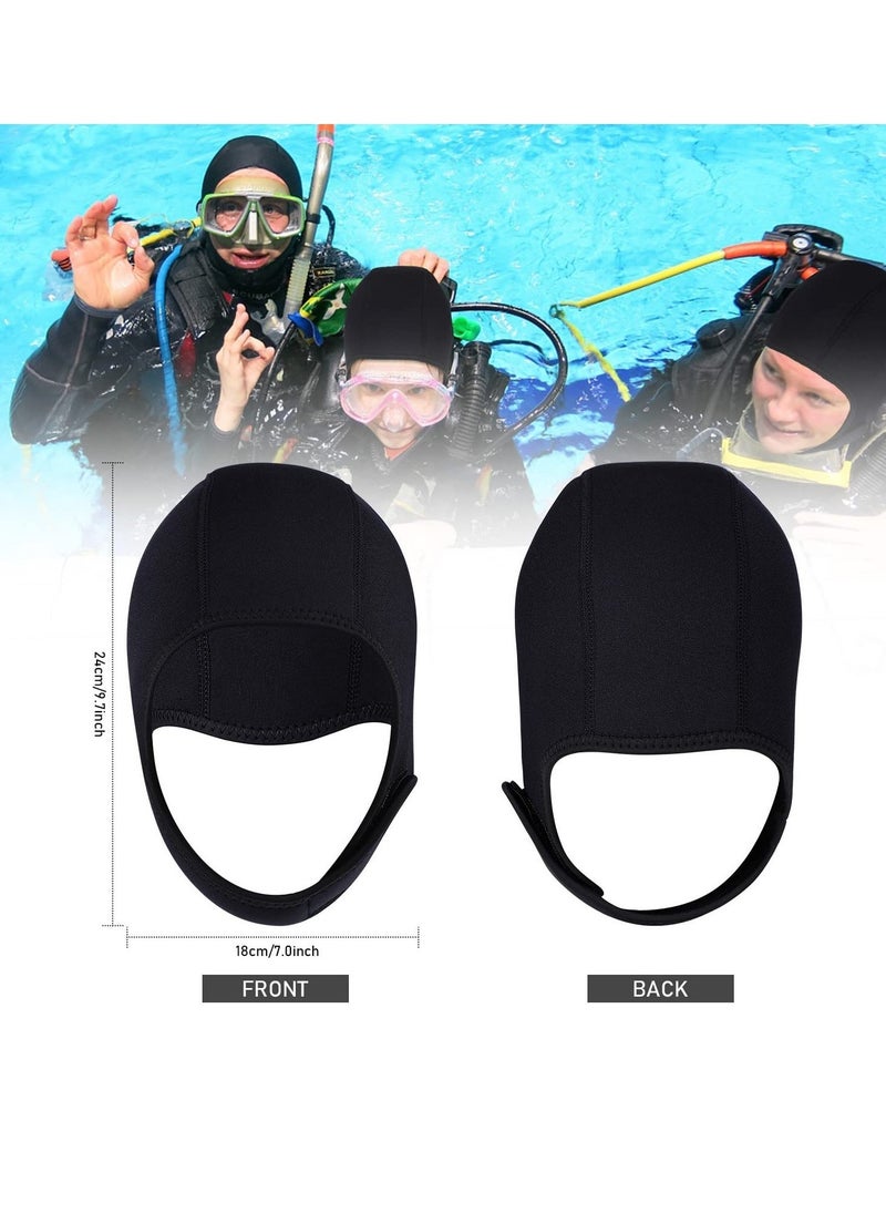 Diving Hood, 2.5mm Neoprene Diving Hood Surf Cap, Stretchable Diving Cap with Chin Strap, Dive Cap Surfing Thermal Hood, for Kayaking Snorkeling Swimming Sailing Canoeing Water Sports