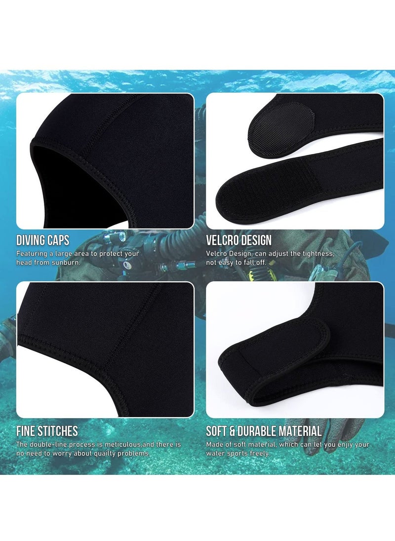 Diving Hood, 2.5mm Neoprene Diving Hood Surf Cap, Stretchable Diving Cap with Chin Strap, Dive Cap Surfing Thermal Hood, for Kayaking Snorkeling Swimming Sailing Canoeing Water Sports