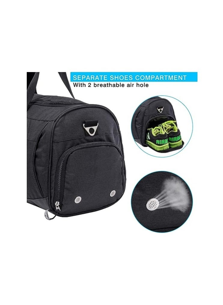 Sports Gym Bag with Shoes Compartment &Wet Pocket Gym Duffel Bag Overnight Bag for Men and Women