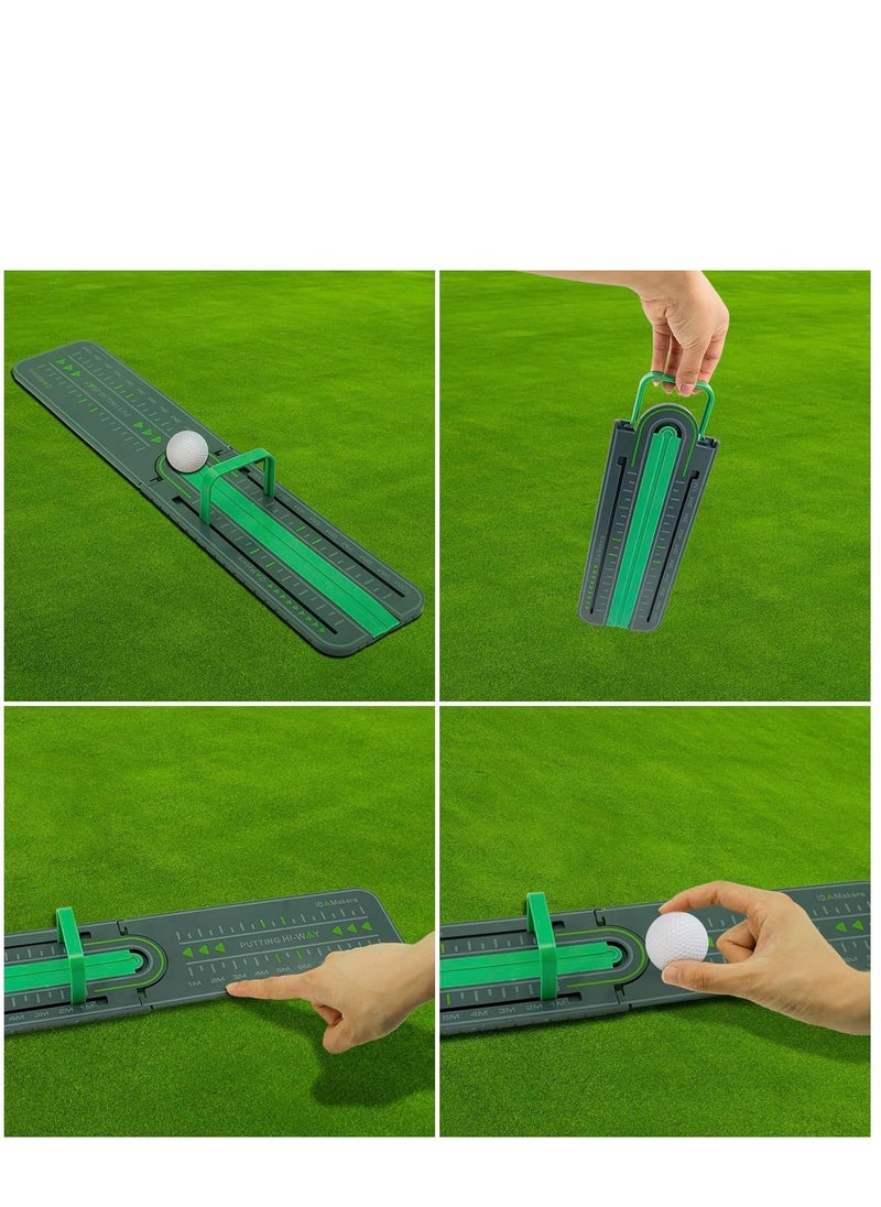 Golf Precision Distance Putting Drill - Putting Gate Practice Tool, Golf Training Putters, Putting Mirror, Putting Mat, Trainer Aid for Putting Green, Alignment Rail Precision Distance Control