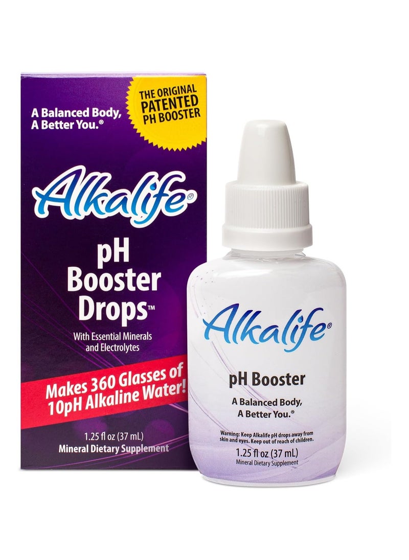 Alkalife pH Booster Drops with Essential Minerals and Electrolytes 1.25 fl oz  37 ml