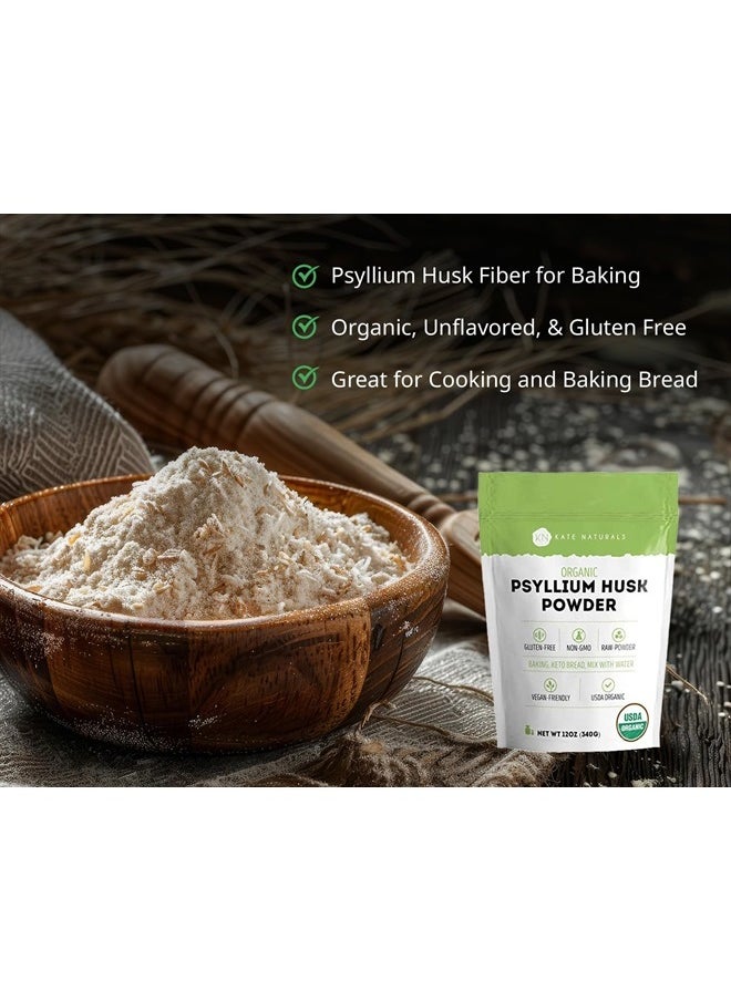 Organic Psyllium Husk Powder, 12 oz