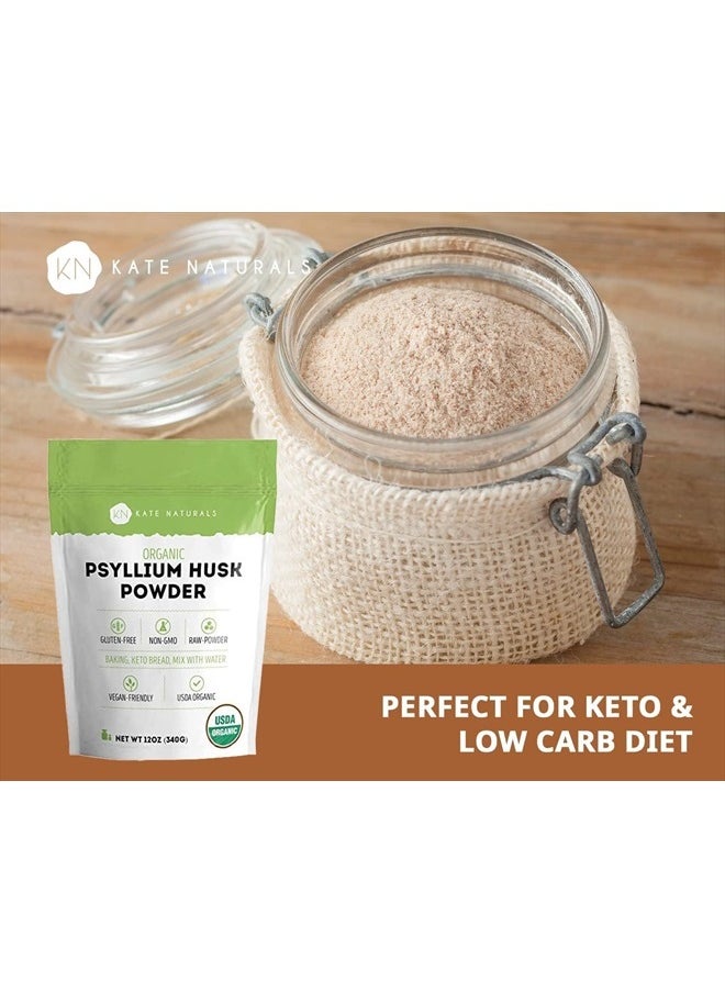 Organic Psyllium Husk Powder, 12 oz