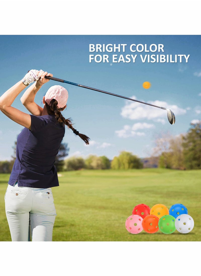 Practice Golf Balls 24 Pack, 42mm Plastic Golf Balls, Practice Golf Balls for Backyard, Training Golf Balls for Swing Practice (Multicolor)