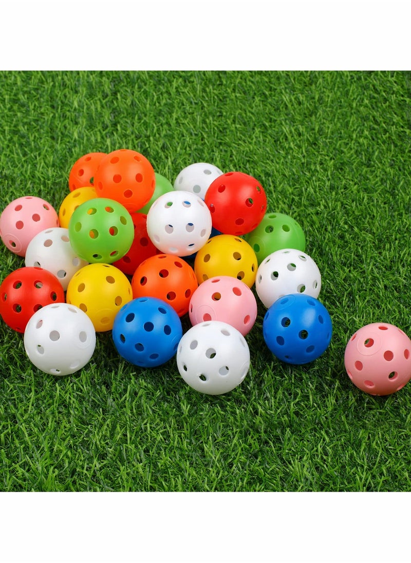 Practice Golf Balls 24 Pack, 42mm Plastic Golf Balls, Practice Golf Balls for Backyard, Training Golf Balls for Swing Practice (Multicolor)