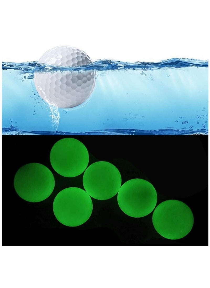 Glow and Floater Golf Ball 6 Pack Luminous Golf Float Ball Night Practice Glow Floating Golf Ball Night Golf Water Golf for Playing Practicing Golf Balls Improve the Fun of Sports