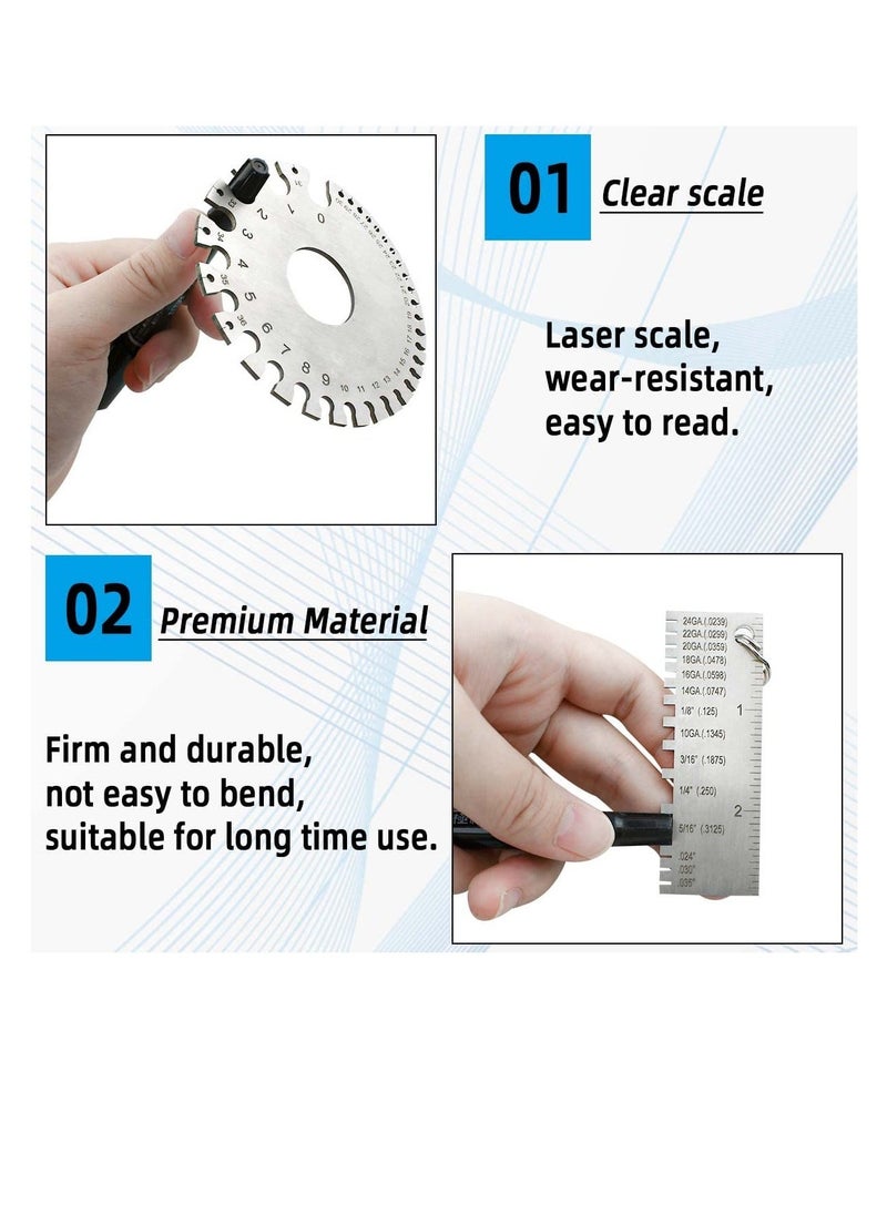 Stainless Steel Wire Metal Sheet, Standard Wire Welding Gage, Round Cable Sheet Stainless, Standard Thickness Metal Gauge, Wire Thickness Gauge for DIY, Construction, Decoration