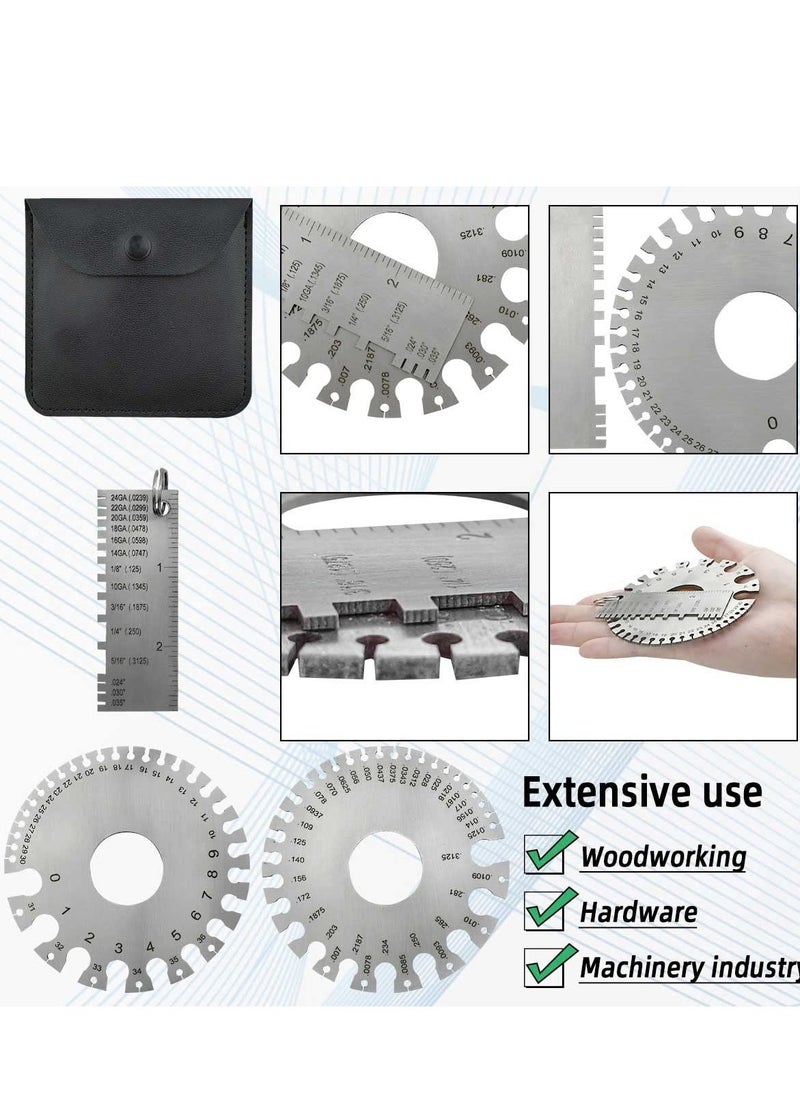 Stainless Steel Wire Metal Sheet, Standard Wire Welding Gage, Round Cable Sheet Stainless, Standard Thickness Metal Gauge, Wire Thickness Gauge for DIY, Construction, Decoration