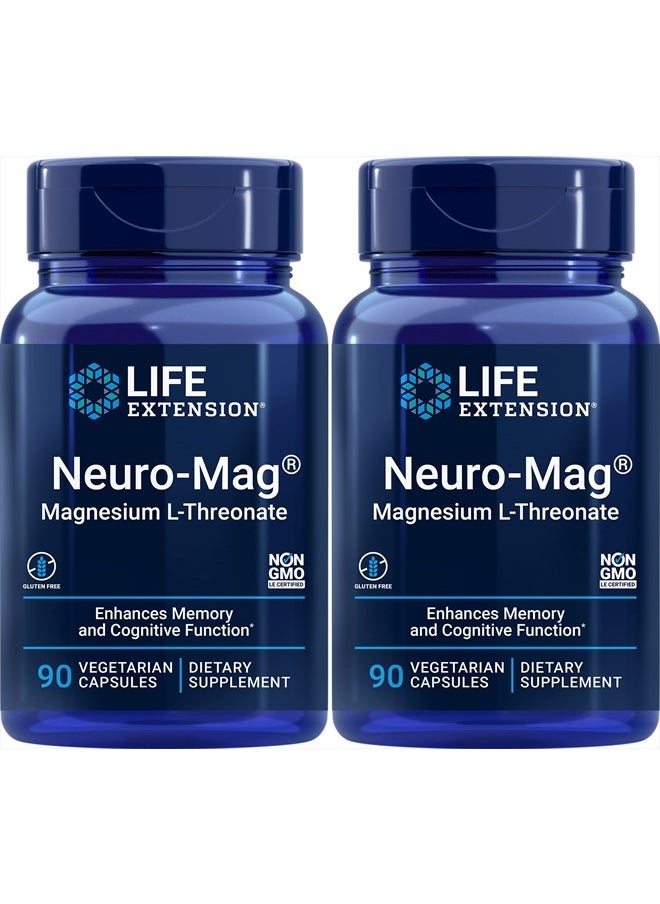 Neuro-mag Magnesium L-threonate, 90 Count(2 Pack)