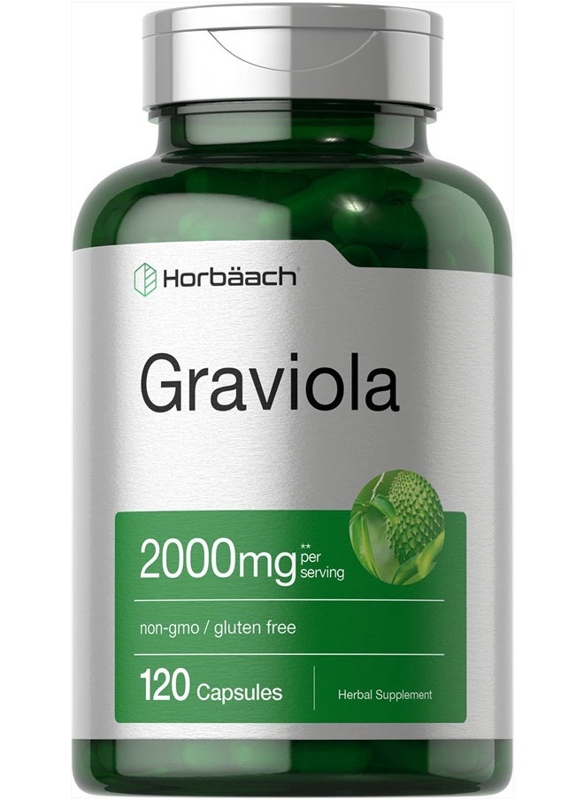 Graviola Extract 2000 mg 120 Capsules | Non-GMO, Gluten Free | Soursop (Annona Muricata)