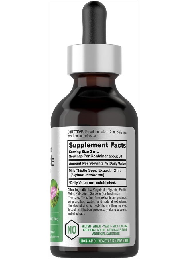 Milk Thistle Liquid Extract | 2 fl oz | Alcohol Free | Vegetarian Herbal Supplement | Non-GMO & Gluten Free