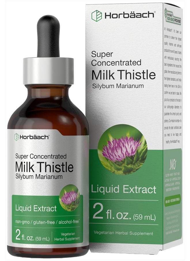 Milk Thistle Liquid Extract | 2 fl oz | Alcohol Free | Vegetarian Herbal Supplement | Non-GMO & Gluten Free