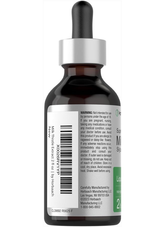 Milk Thistle Liquid Extract | 2 fl oz | Alcohol Free | Vegetarian Herbal Supplement | Non-GMO & Gluten Free