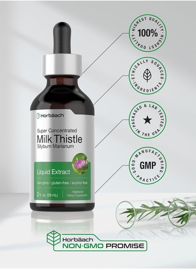 Milk Thistle Liquid Extract | 2 fl oz | Alcohol Free | Vegetarian Herbal Supplement | Non-GMO & Gluten Free