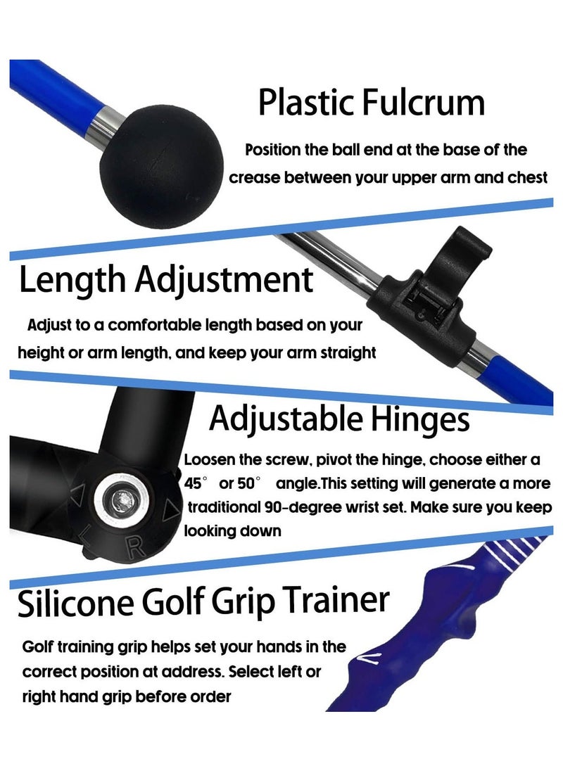 Golf Swing Trainer aid, Golf Training aid to Improve Hinge, Forearm Rotation, Shoulder turna and Grip.Portable Collapsible Swing Trainer Equipped with Golf Grip Trainer, for Improved Rhythm