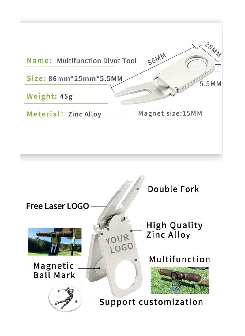 Magnetic Golf Divot Tool Set, 3-in-1 Golf Repair Tool with Magnetic Ball Marker, Essential Golf Accessories & Gift for Men, 3 pcs