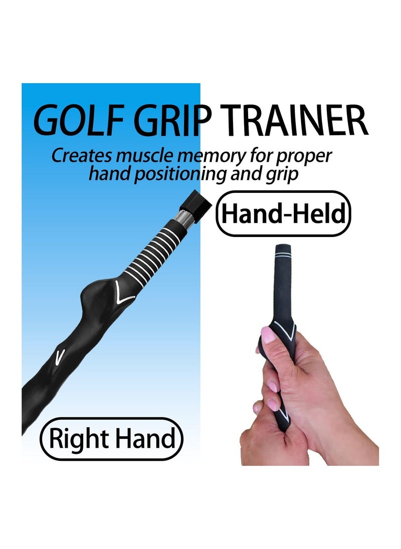 Golf Swing Trainer aid, Golf Training aid to Improve Hinge, Forearm Rotation, Shoulder turna and Grip.Portable Collapsible Swing Trainer Equipped with Golf Grip Trainer, for Improved Rhythm