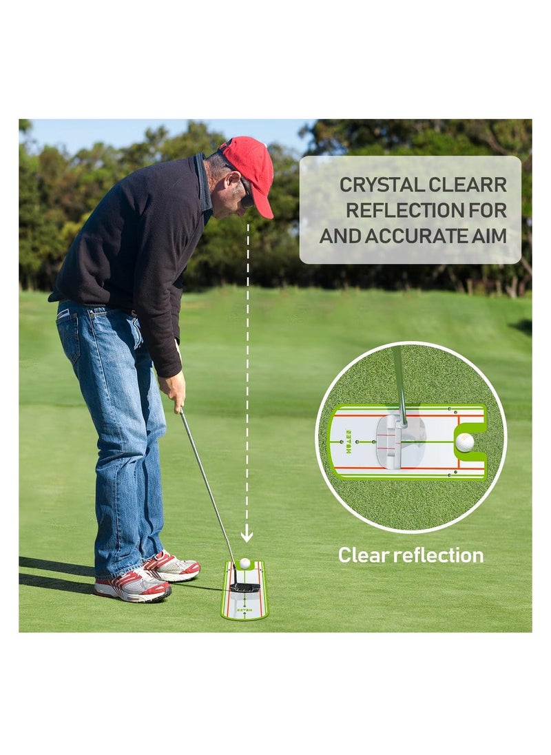 , Golf Putting Alignment Mirror, Portable Golf Putting Training Aid, for Beginners Golf Putting Practice, Effective Putting Aid, Professional Golf Training Equipment