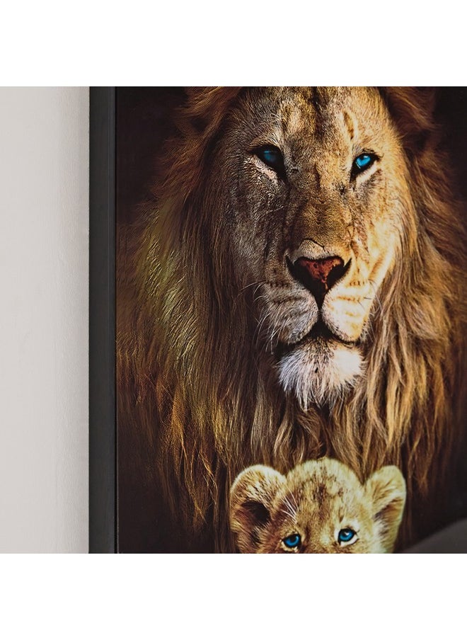 Ersel Lion and Cub Framed Picture 50 x 70 x 2.5 cm