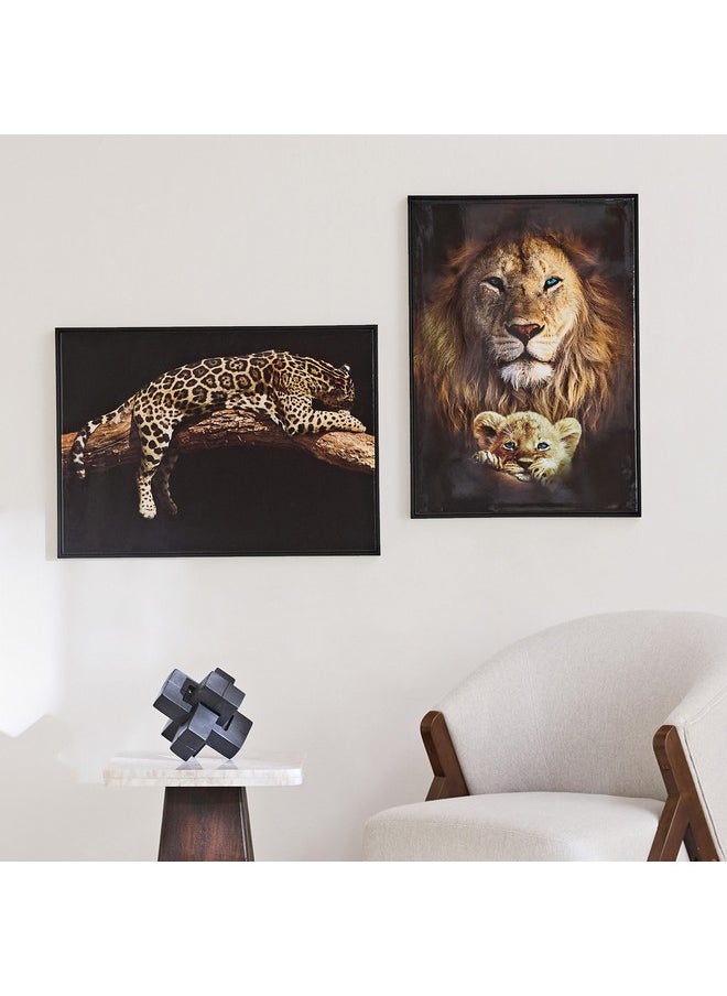 Ersel Lion and Cub Framed Picture 50 x 70 x 2.5 cm