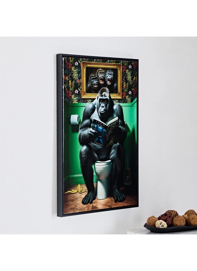 Ersel Reading Gorilla Framed Picture 40 x 60 x 2.5 cm