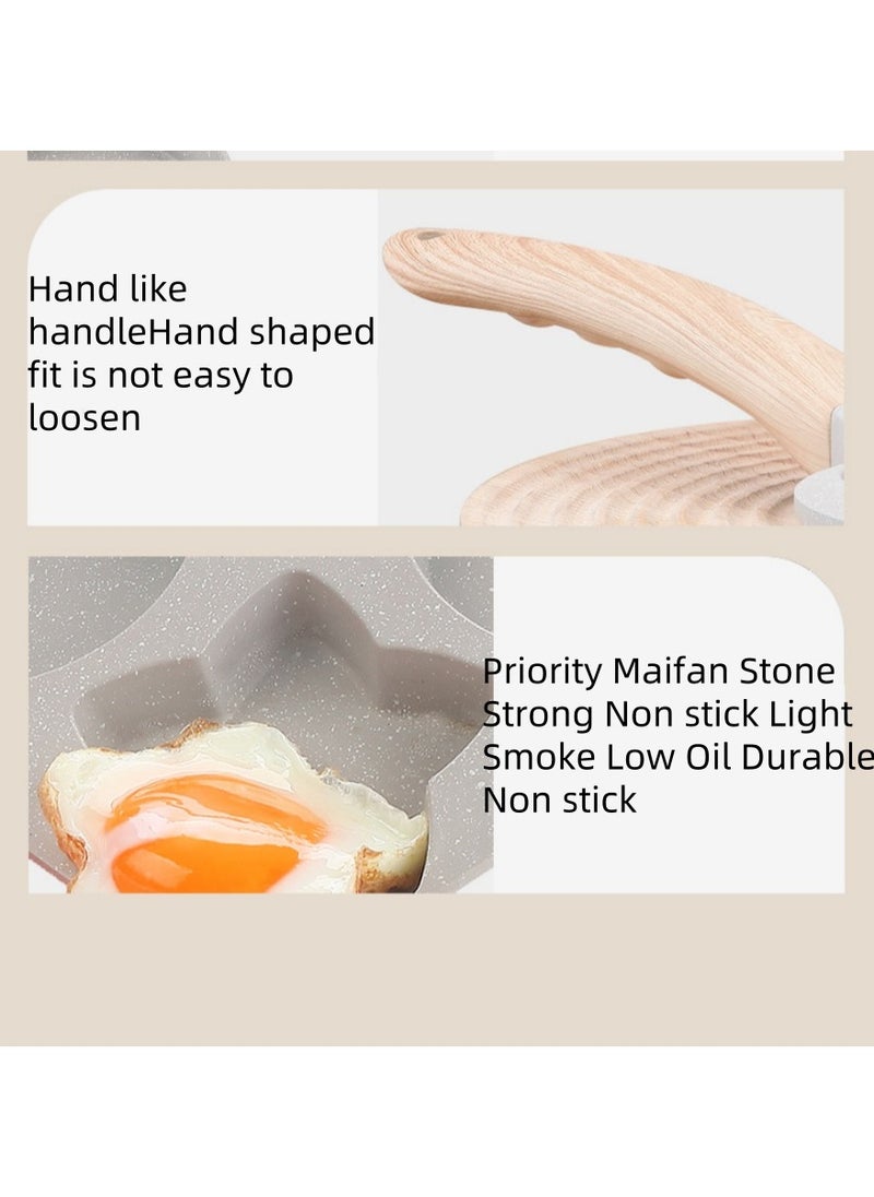 The Egg Frying Pan Is Non-Stick. It Is An Aluminum Alloy Pan For Making Breakfast Pancakes. The Egg Hamburger Frying Pan Comes With A Wooden Handle And Is Suitable For Gas Stoves, Induction Cookers, Etc.