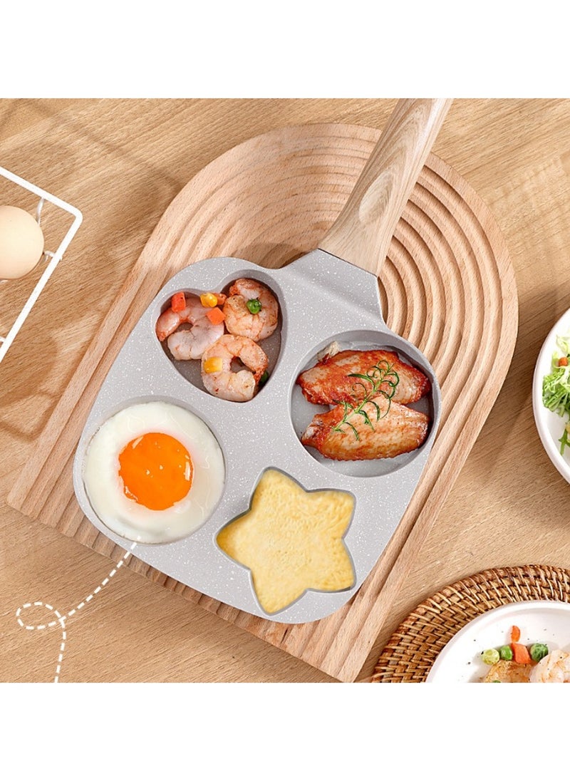 The Egg Frying Pan Is Non-Stick. It Is An Aluminum Alloy Pan For Making Breakfast Pancakes. The Egg Hamburger Frying Pan Comes With A Wooden Handle And Is Suitable For Gas Stoves, Induction Cookers, Etc.