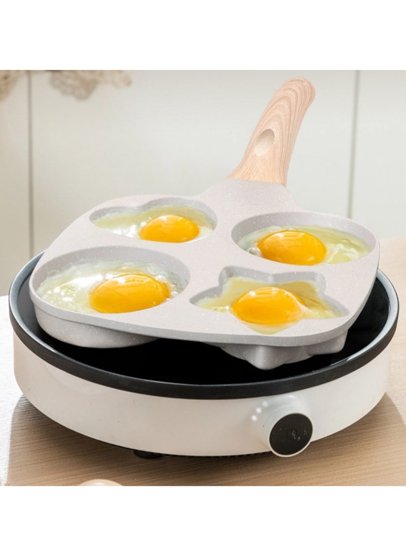 The Egg Frying Pan Is Non-Stick. It Is An Aluminum Alloy Pan For Making Breakfast Pancakes. The Egg Hamburger Frying Pan Comes With A Wooden Handle And Is Suitable For Gas Stoves, Induction Cookers, Etc.