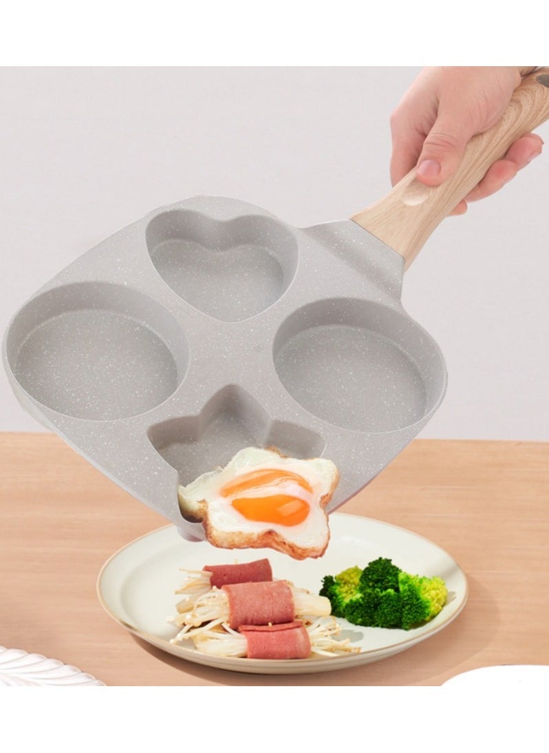 The Egg Frying Pan Is Non-Stick. It Is An Aluminum Alloy Pan For Making Breakfast Pancakes. The Egg Hamburger Frying Pan Comes With A Wooden Handle And Is Suitable For Gas Stoves, Induction Cookers, Etc.