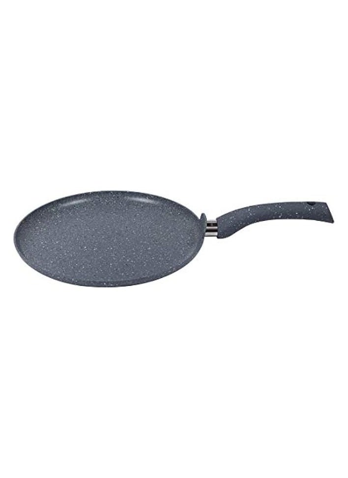 Granite 30cm Non-Stick Dosa Tawa | Induction Bottom | Soft-Touch Handles | Virgin Aluminium | PFOA/Heavy Metals Free | 3.5mm | | Grey