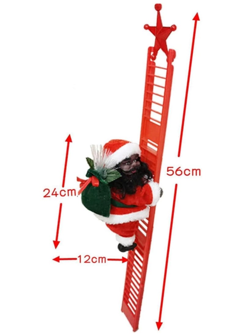 Christmas Climbing Ladder Santa Decorations,Electric Climbing Santa Claus Xmas Figurine Ornament Climbing with Music Hanging Decor Creative Party Decorations for Christmas Decor