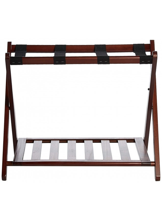 Casual Home Luggage Rack, Walnut, Solid Wood