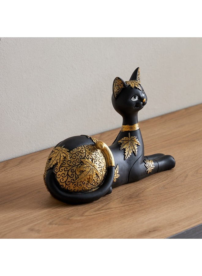 Marcel Polyresin Sitting Cat with Detailing 25 x 9 x 16 cm