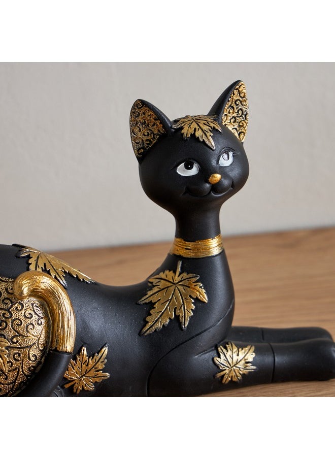 Marcel Polyresin Sitting Cat with Detailing 25 x 9 x 16 cm