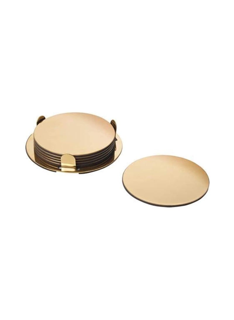 Glattis Coasters with Holder (Brass)