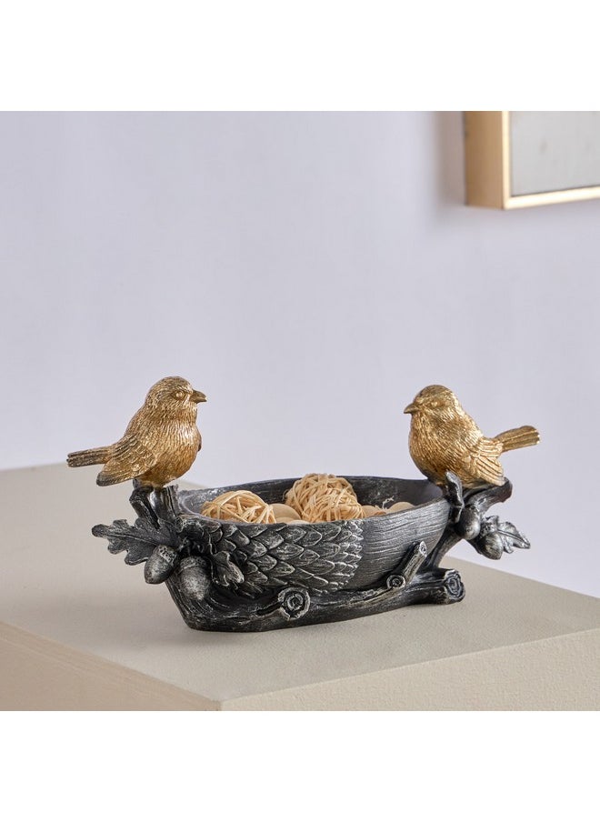 Wren Polyresin Bird Decorative Platter 29 x 14 x 15 cm