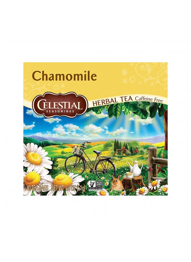 Celestial Seasonings Herbal Tea, Chamomile, Caffeine Free, 40 Tea Bags (Pack of 6)