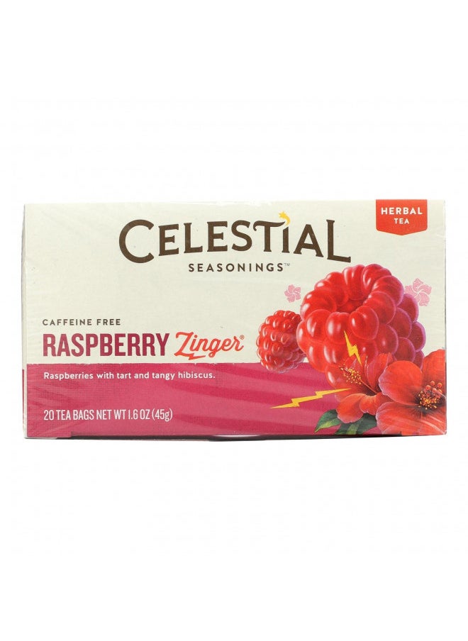 Celestial Seasonings Herbal Tea Caffeine Free Raspberry Zinger - 20 Tea Bags