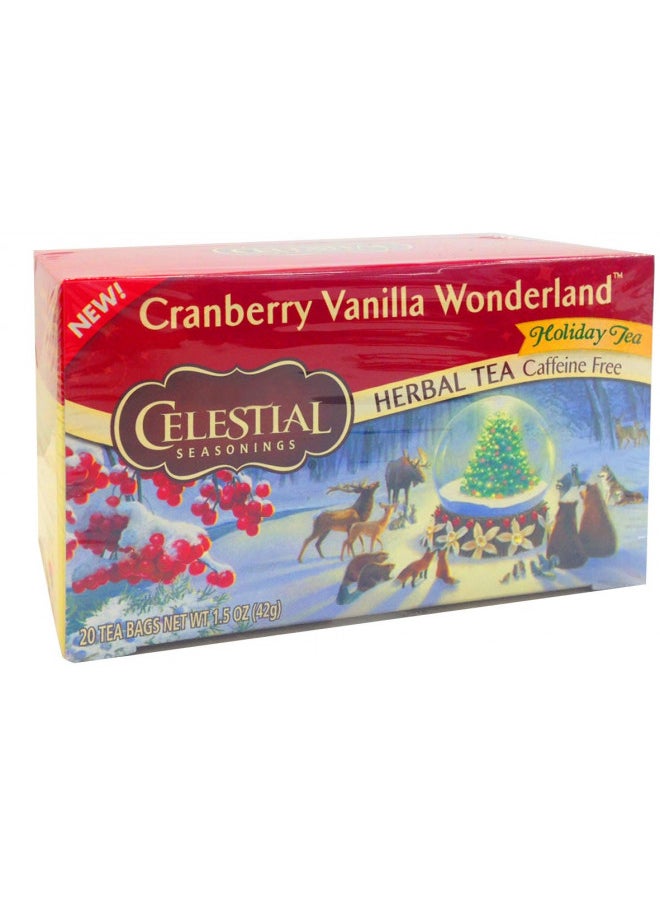 Celestial Seasonings Tea, Cranberry Vanilla Wonderland, 20 Count