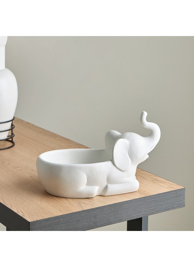 Wren Polyresin Ceramic Elephant Decorative Mini Platter 28 x 17 x 16 cm