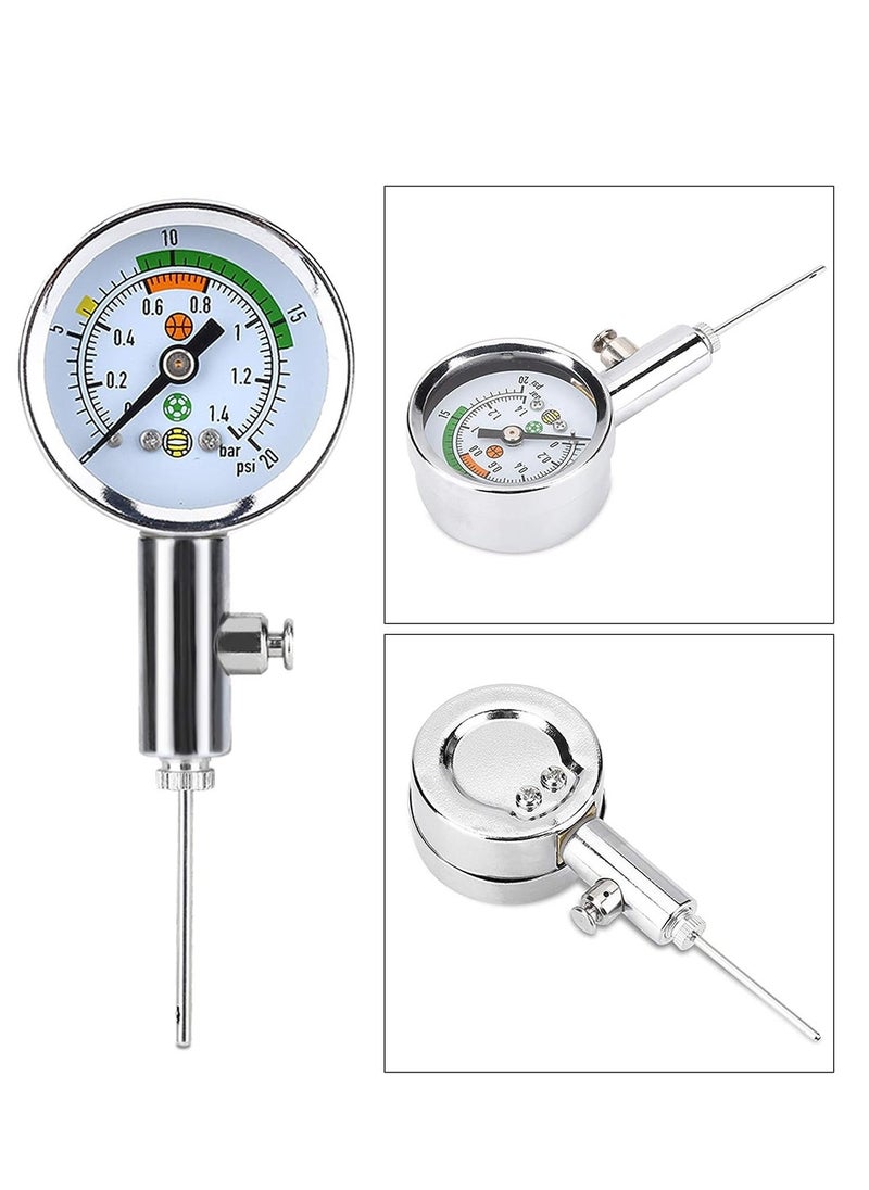 Air Pressure Gauge for Balls, 0-20 psi Mini Gauge Ball Pressure Tool Air Gauge, Portable Test Adjust The Pressure for Basketball Football Volleyball, 1 Pcs