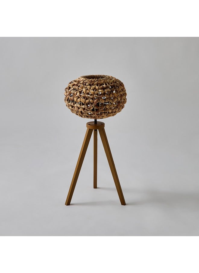 Collett E27 Wooden Tripod Table Lamp with Sea Grass Shade 36 x 36 x 70 cm