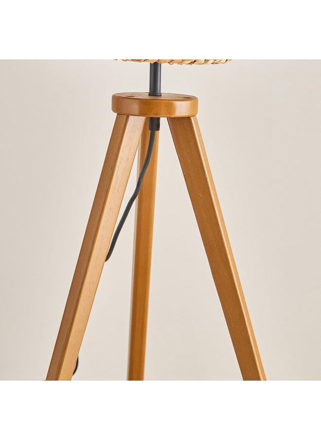 Collett E27 Wooden Tripod Table Lamp with Sea Grass Shade 36 x 36 x 70 cm