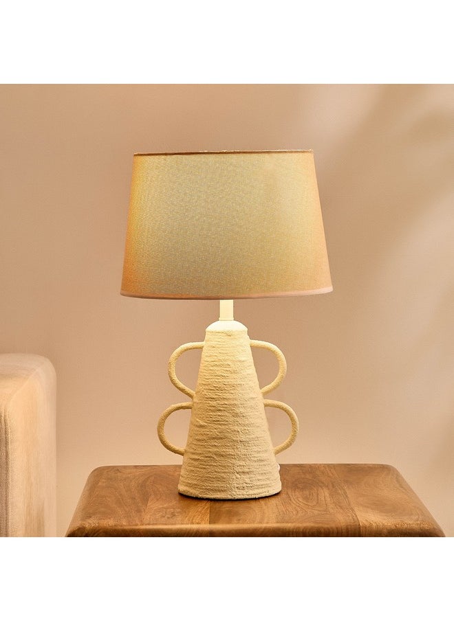 Collett Paper Mache E27 Table Lamp with Linen Shade 30 x 30 x 49.5 cm