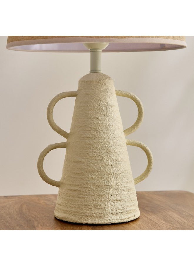 Collett Paper Mache E27 Table Lamp with Linen Shade 30 x 30 x 49.5 cm