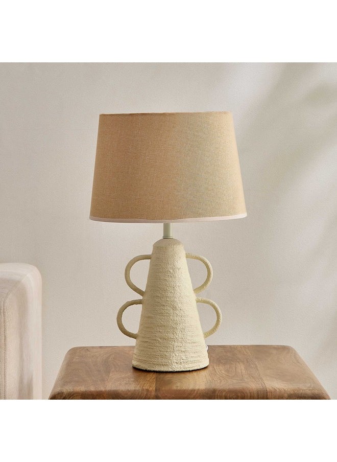 Collett Paper Mache E27 Table Lamp with Linen Shade 30 x 30 x 49.5 cm